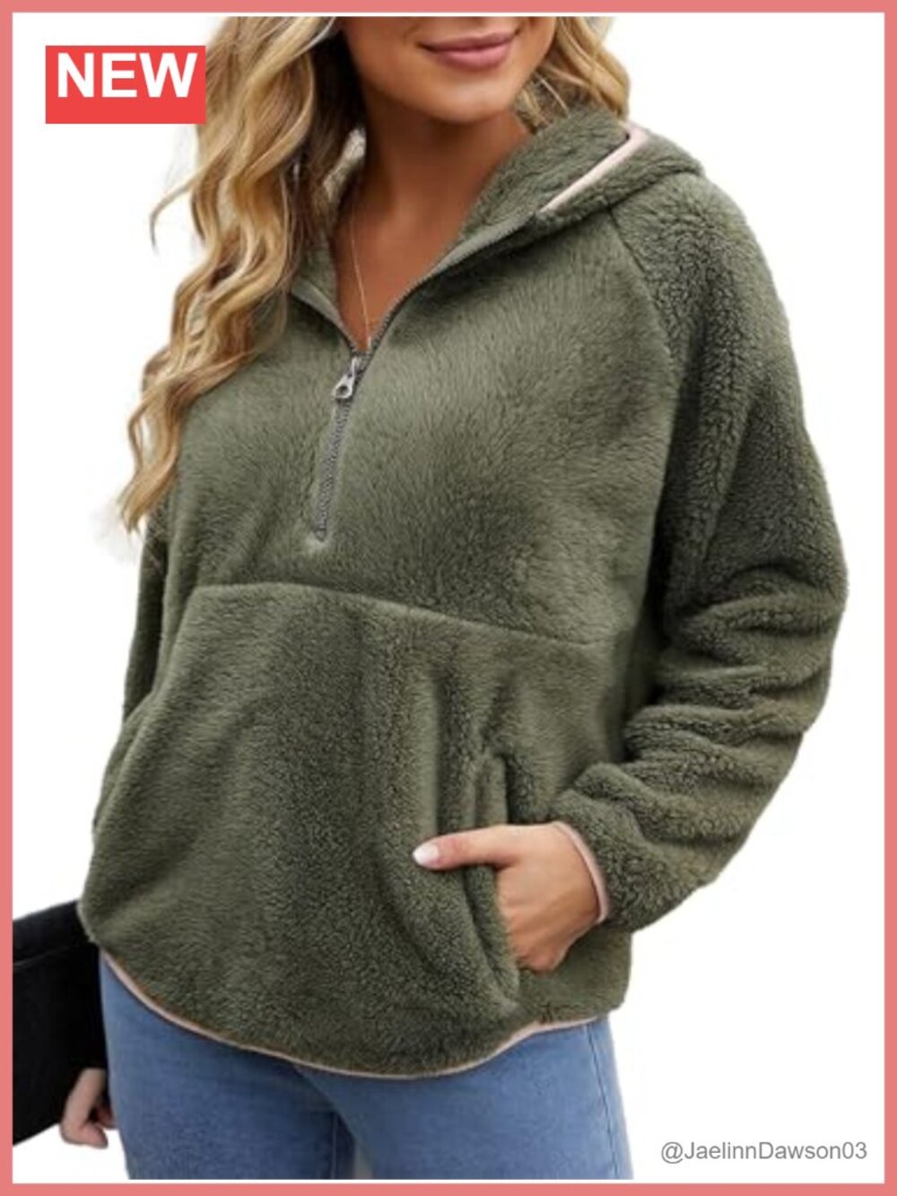 Sherpa Fleece Hoodie Pullover Sweatshirt with Zipper Kangaroo Pockets